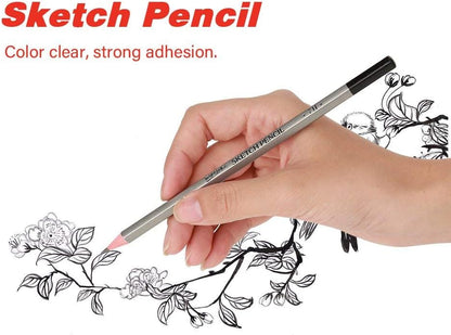 24Pcs Drawing Pencils Set, Sketch Art Graphite Drawing Pencil 9H 8H 7H 6H 5H 4H 3H 2H H HB F B 2B 3B 4B 5B 6B 7B 8B 9B 10B 11B 12B 14B