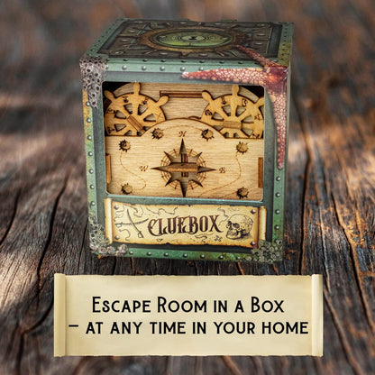 Cluebox - Davy Jones Locker - Escape Room Game - Puzzle Box - Gift Box - 3D Wooden Puzzle for Adults - Wooden Jigsaw - Brain Teaser - Birthday Gift Gadget for Men - Money Box