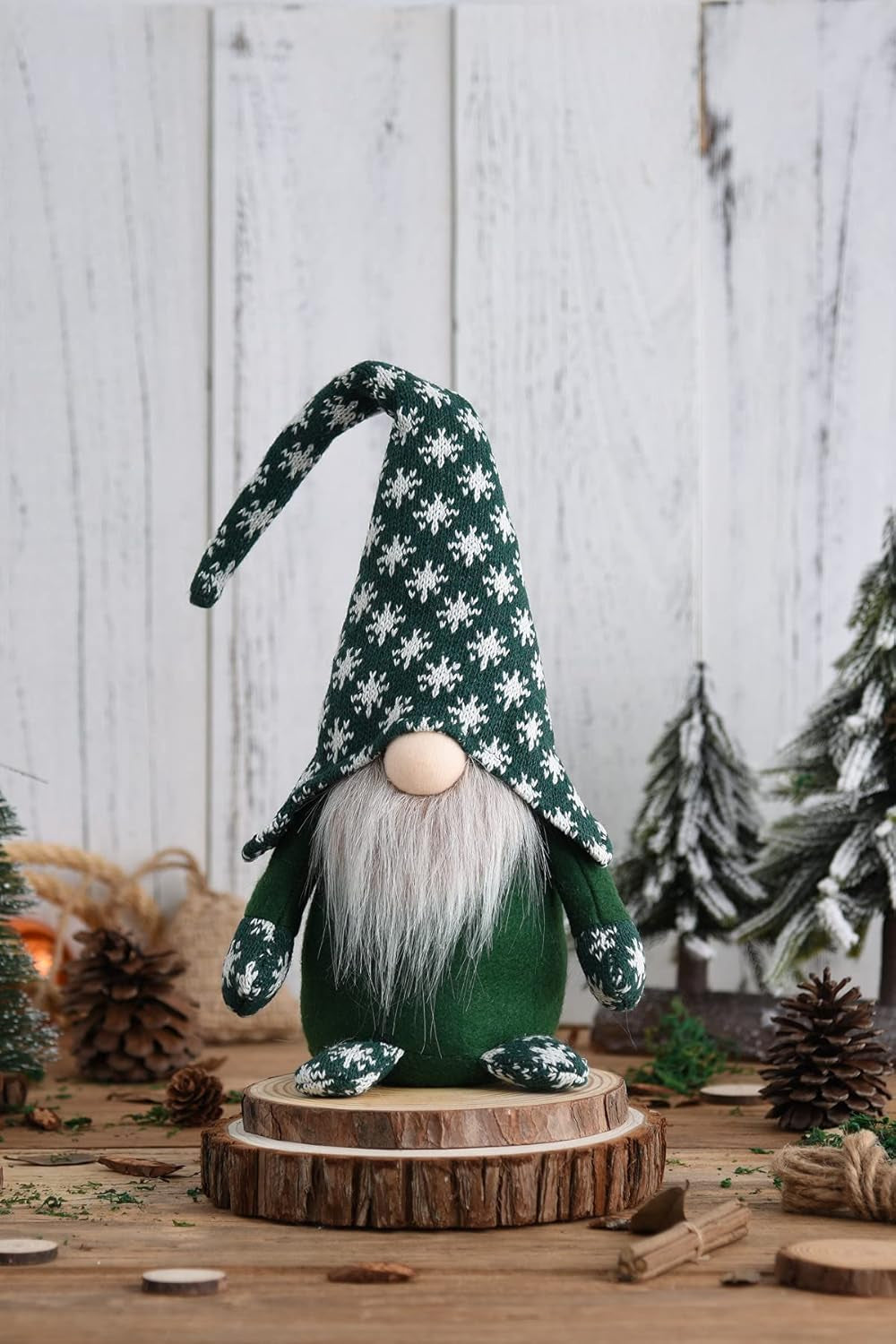 Handmade Christmas Plush Gnomes Home Tomte Gnome for All Seasons Swedish Dwarf Figurine Coffee Corner Decorations 16 Inches (Red)