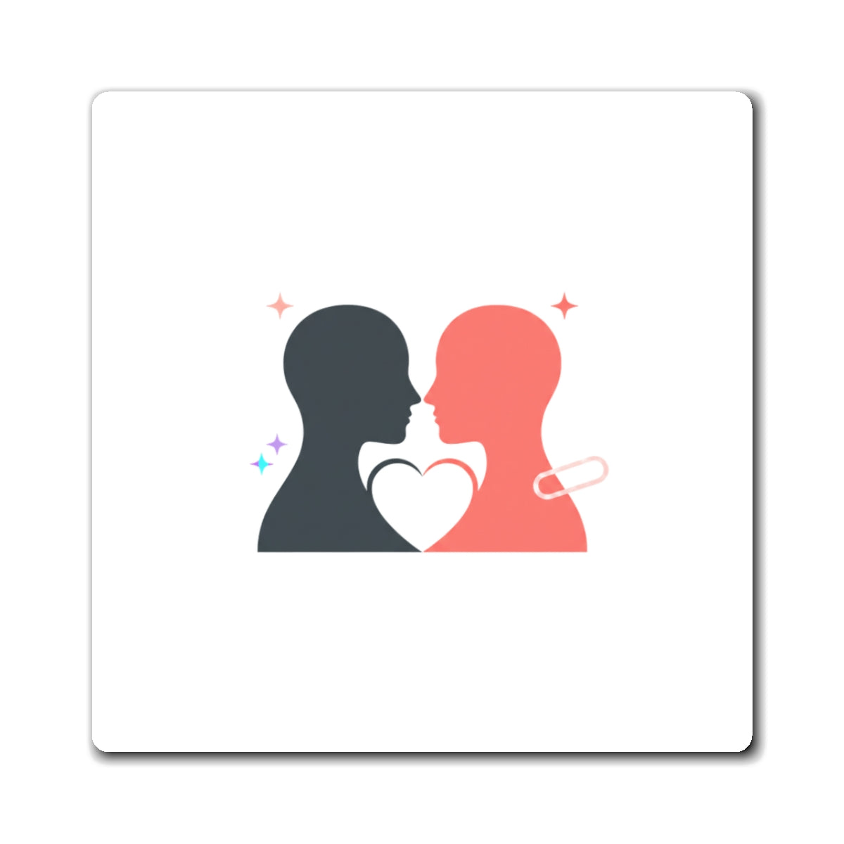 Abstract Couple Magnet | Modern Fridge Decor & Locker Magnet | Valentine & Galentine Gift for Gen Z | Minimal Y2K Aesthetic