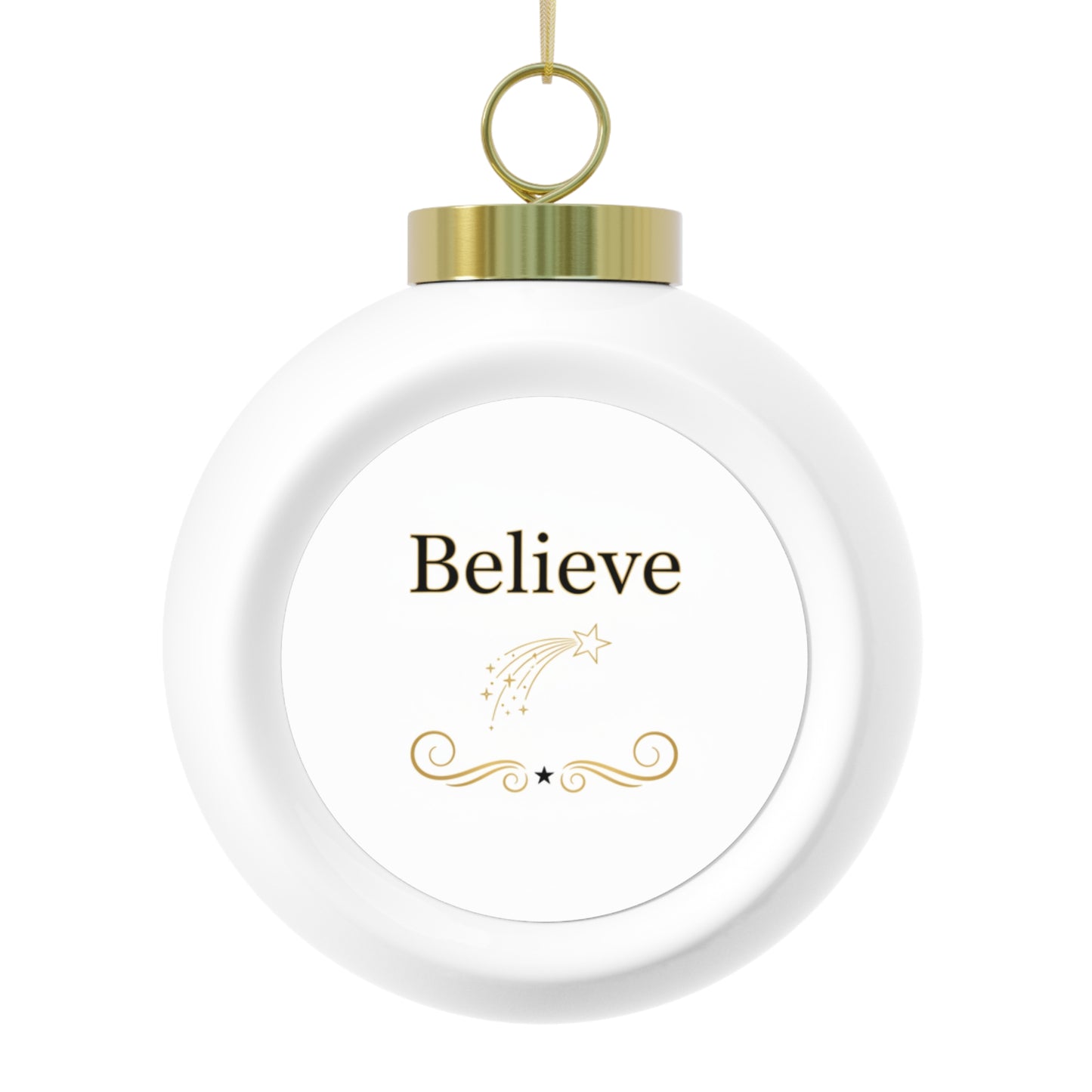 Christmas Ball Ornament – Believe Script Holiday Ornament