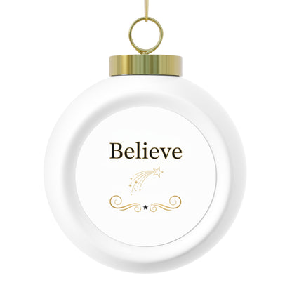 Christmas Ball Ornament – Believe Script Holiday Ornament