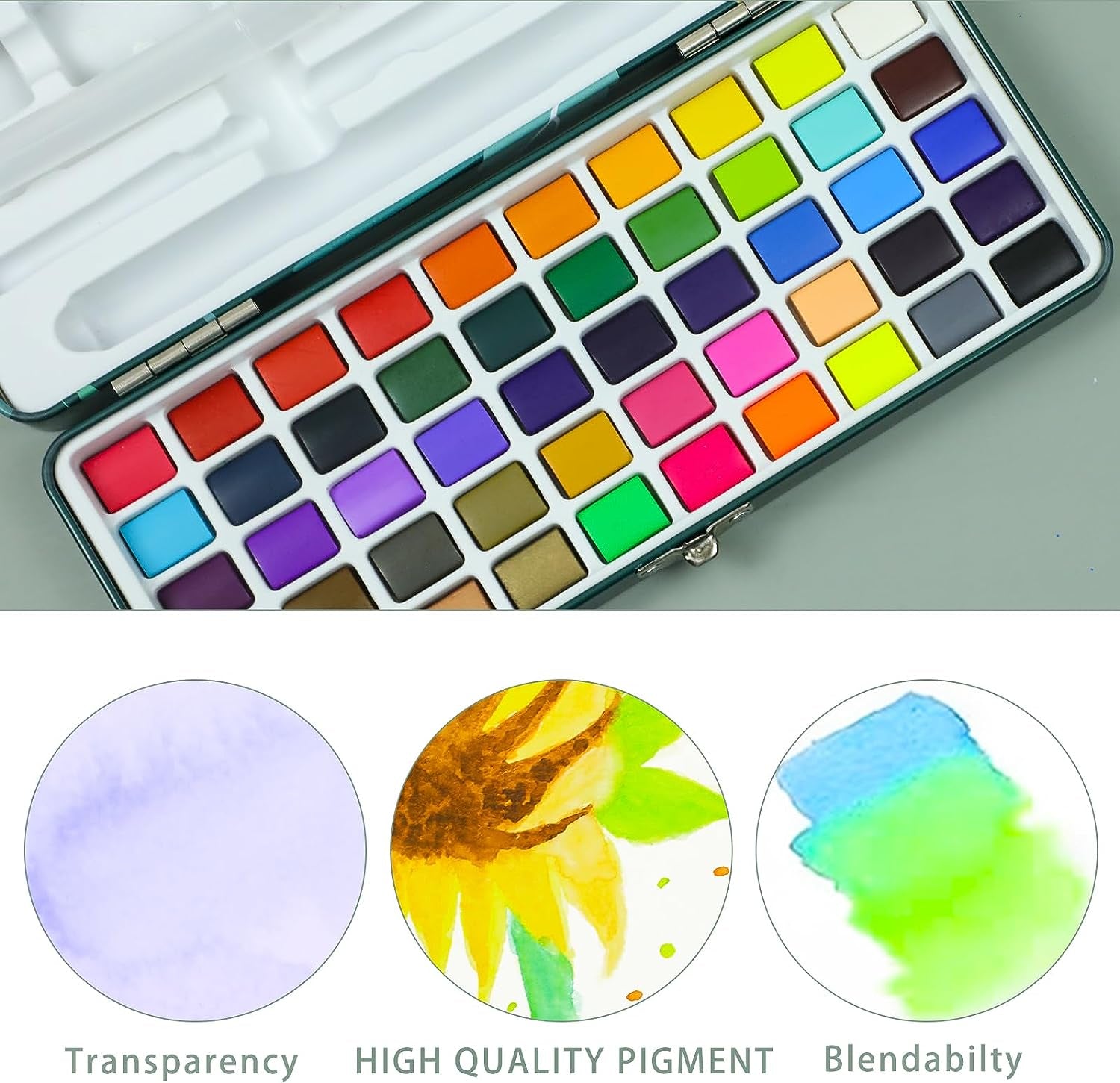 Watercolor Paint Set 50 Colors, Travel Watercolor Set with Watercolor Papers and Brushes, Ideal for Amateur Hobbyists, Painting Lovers and Artists