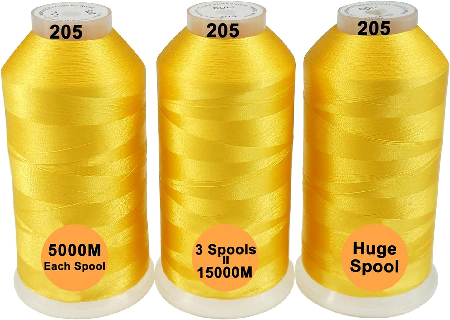 Polyester Embroidery Machine Thread Assorted Color Packs - 40 Options - 5000M Spool - for All Embroidery Machines