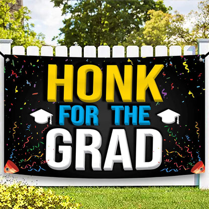 , Congratulations Grad Banner - Large, 72X44 Inch | Glitter Black and Gold Graduation Backdrop, Graduation Decorations Class of 2024 | Congratulations Banner, 2024 Graduation Party Decorations