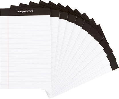 Narrow Ruled 5 X 8-Inch Lined Writing Note Pads, 6 Count (50 Sheet Pads), Multicolor