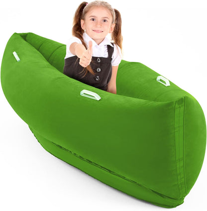 60'' Peapod Sensory Chair for Kids with Autism, Inflatable Sensory Peapod for Children Sensory Toys for Kids Autism for Calm down Corner(Blue, Solid Color Style)