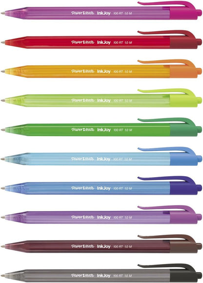 Inkjoy 100RT Retractable Ballpoint Pens, Medium Point (1.0Mm), Assorted, 20 Count
