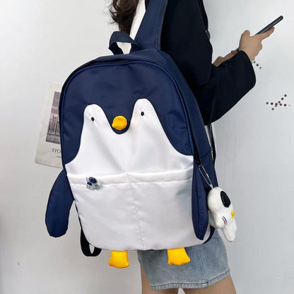 Kawaii Frog Large Novelty Backpack Girl Boy Teen Cute Fuuny Panda Animal High School Backpack Laptop Waterproof Bookbag (White)