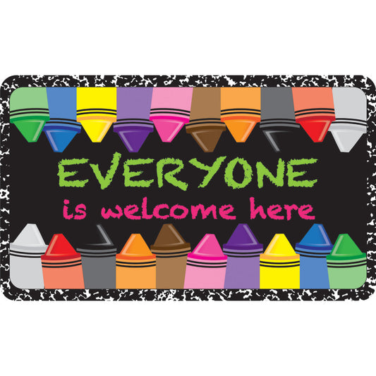 The Original Fun Mat™, Welcome Mat, 18" x 30", Everyone Welcome Crayons Composition