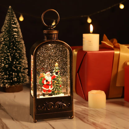 Christmas Musical Snow Globe Christmas Lantern Christmas Snow Globes,Snow Globe USB & Battery Powered Singing Glitter Lantern Christmas Home Decoration,Christmas Decorations Gifts (Santa Claus)