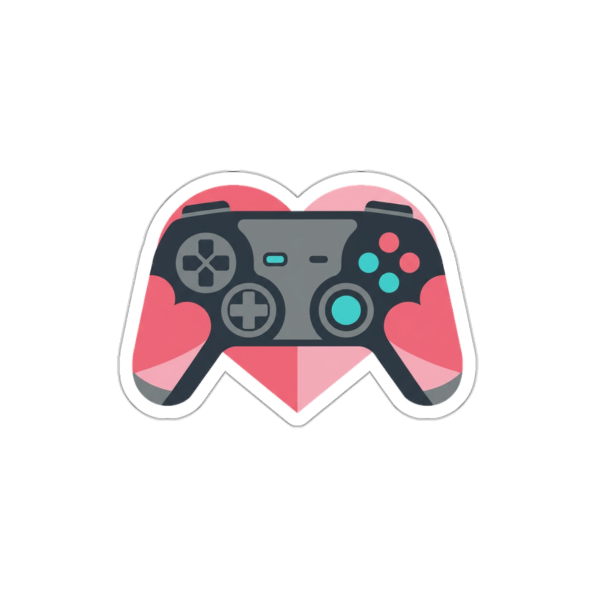 Pastel Game Controller Hearts | Die-Cut Vinyl Stickers for Laptops & Water Bottles | Gamer Valentine & Galentine Gift | Y2K Aesthetic