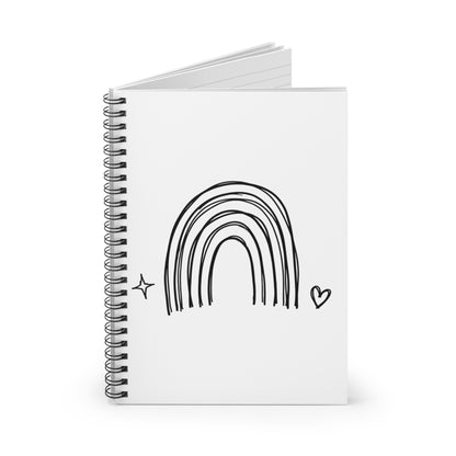 Muted Boho Rainbow Arch | Spiral Journal Notebook for Notes & Planning | Back to School Gift for Students & Bookworms | Irony Doodle