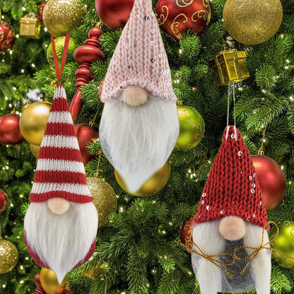 8 Pack Christmas Gnomes Ornaments, Swedish Handmade Plush Gnomes Santa Elf Table Ornaments, Hanging Christmas Tree Decorations Home Decor