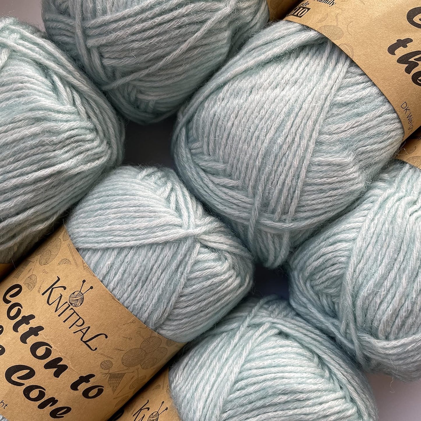 Cotton to the Core Soft Cotton Yarn for Crocheting, 78% Cotton and 22% Acrylic - Soft Baby Yarn for Crocheting - 3 DK Weight Cotton Yarn for Knitting - 6 Skeins, 852Yds/300G (Almond Tan)