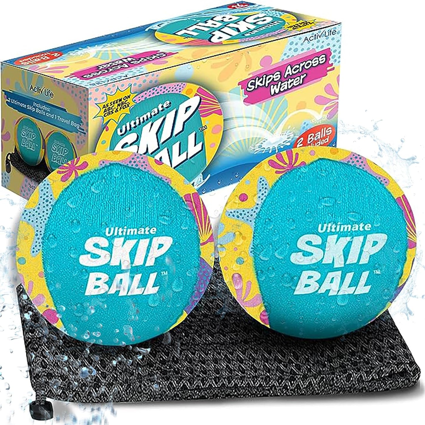 the Ultimate Skip Ball – Water Bouncing Ball (2 Pack) Create Lasting Memories with Your Friends & Family at the Beach, Lake or Pool - Great for All Ages