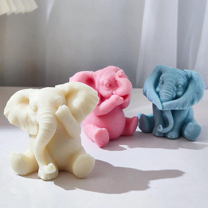 Elephant Mold Elephant Candle Mold Animal Candle Mold Elephant Resin Casting Mold Resin Making Molds Silicone Mold for Candle Home Decorate Mold Candle Making Mold 3D Animal Mold