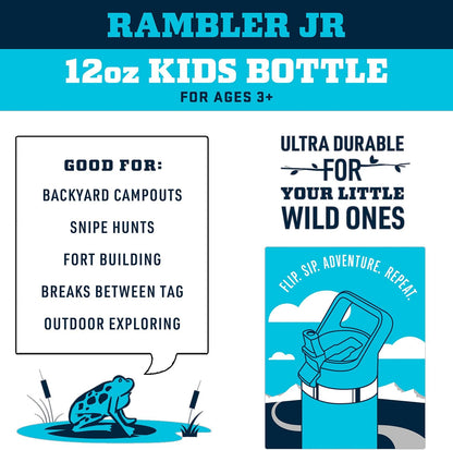 Rambler Jr. 12 Oz Kids Bottle, with Straw Cap
