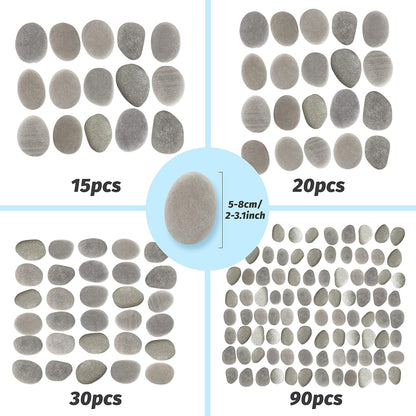 30PCS Large Painting Rocks, Natural River Rocks, Flat Rocks for Painting, 2-3 Inches Stones for Arts & Crafting