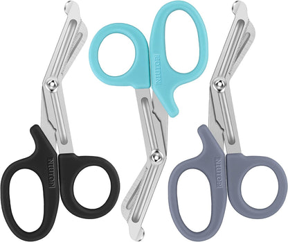 Trauma Shears, Medical Scissors 3-Pack, Premium Bandage Scissors for Nurses, 7.5" Nursing Scissors, Surgical Scissors, Nurse Scissors, Emergency First Aid Scissors (Pastel Blue, Pink, Lilac)