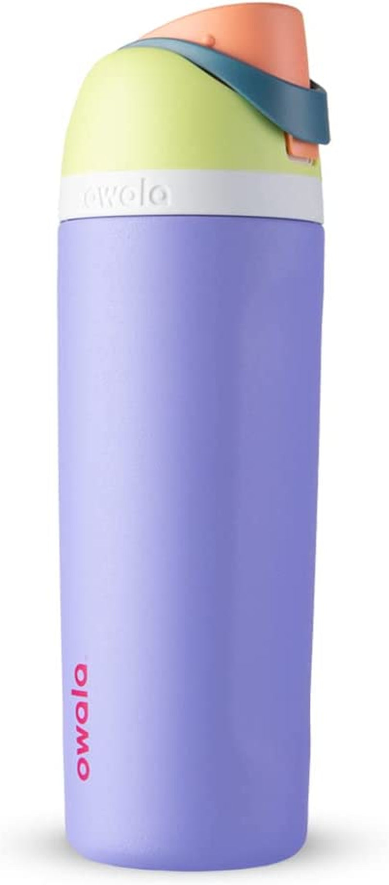 Freesip Insulated Stainless Steel Water Bottle with Straw for Sports and Travel, Bpa-Free, 24-Oz, Orchid/Orange (Tropical)