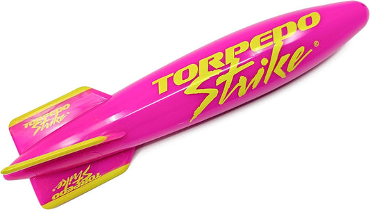 Spinfin 10.25" Large Pool Torpedo Rocket Spins & Glides up to 30 Feet like Underwater Football for under Water Passing Games Underwater Torpedo Diving Toy Glider (Pink)