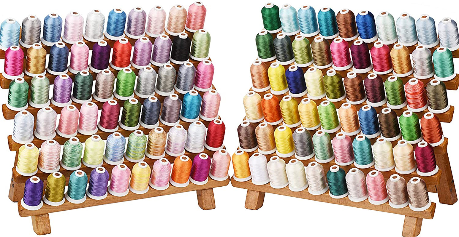 120 Madeira Colors Polyester Machine Embroidery Thread Kit 550Y(500M) Similar to Madeira and Robinson-Anton Colors 40 Weight for Home Embroidery Sewing Machines