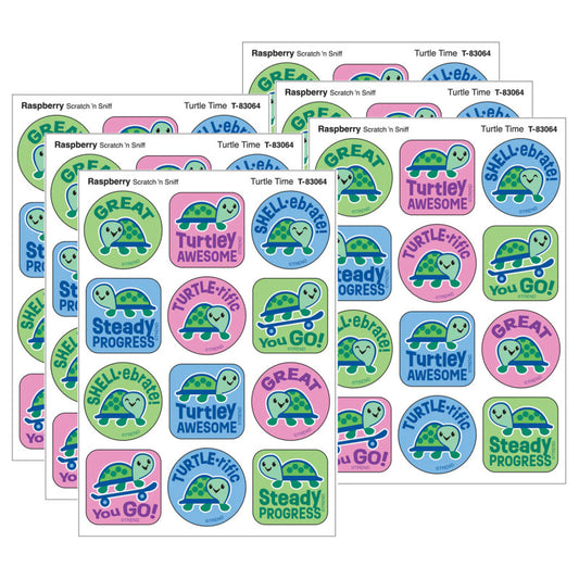 Turtle Time, Raspberry Scent Scratch 'n Sniff Stinky Stickers®, 48 Per Pack, 6 Packs
