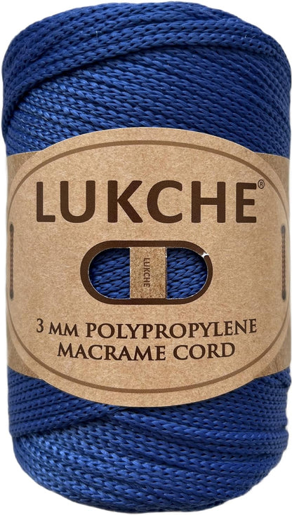 3Mm Premium Polyester Macrame Cord (147 Yards), (8.82 Oz) 100% Polypropylene Macrame Rope, Colorful Yarn Crochet Macrame Bag Craft for Wall Hangers, Bottom Plates, Carpets (Silver 1)