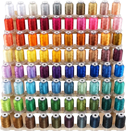 80 Spools Polyester Embroidery Machine Thread Kit 500M (550Y) Each Spool - Colors Compatible with Janome and Robison-Anton Colors