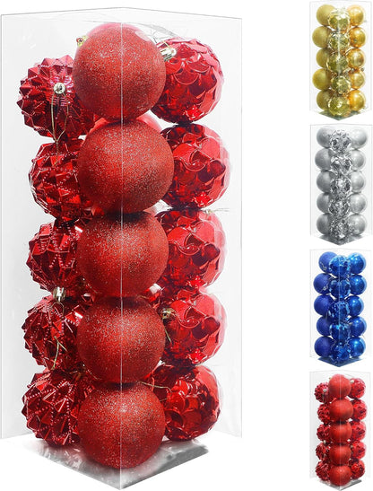 Valentines Day Balls, 20 Ct Pre-Strung Hanging Ornament Decorations, Holiday Hanging Balls Red 3.15'' for Valentine'S Day