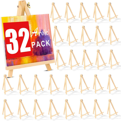 6 Pack 9 Inch Wood Easels, Easel Stand for Painting Canvases, Art, and Crafts., Tripod, Painting Party Easel, Kids Student Tabletop Easels for Painting, Portable Canvas Photo Picture Sign Holder