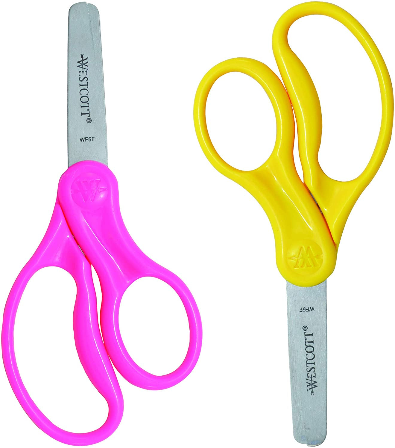 13168 Right- and Left-Handed Scissors, Kids' Scissors, Ages 4-8, 5-Inch Blunt Tip, Assorted, 2 Count (Pack of 1)