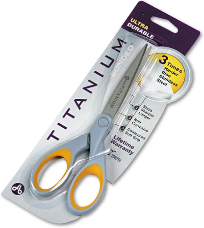 Titanium Bonded Scissors with Soft Handles, 7" Straight, Single (13526)