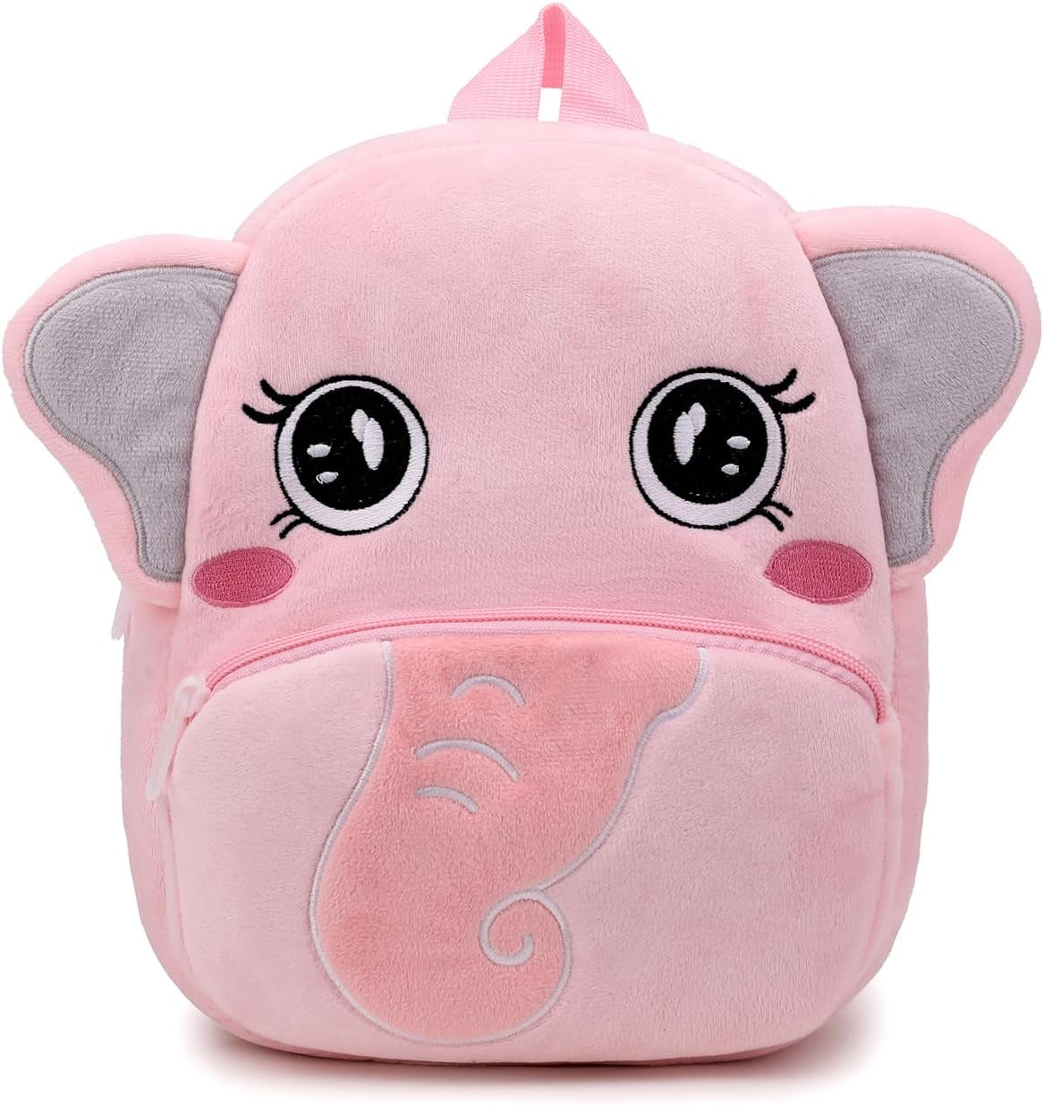 Toddler Backpack for Boys and Girls, Cute Soft Plush Animal Cartoon Mini Backpack Little for Kids 2-6 Years (Elephent Pink)