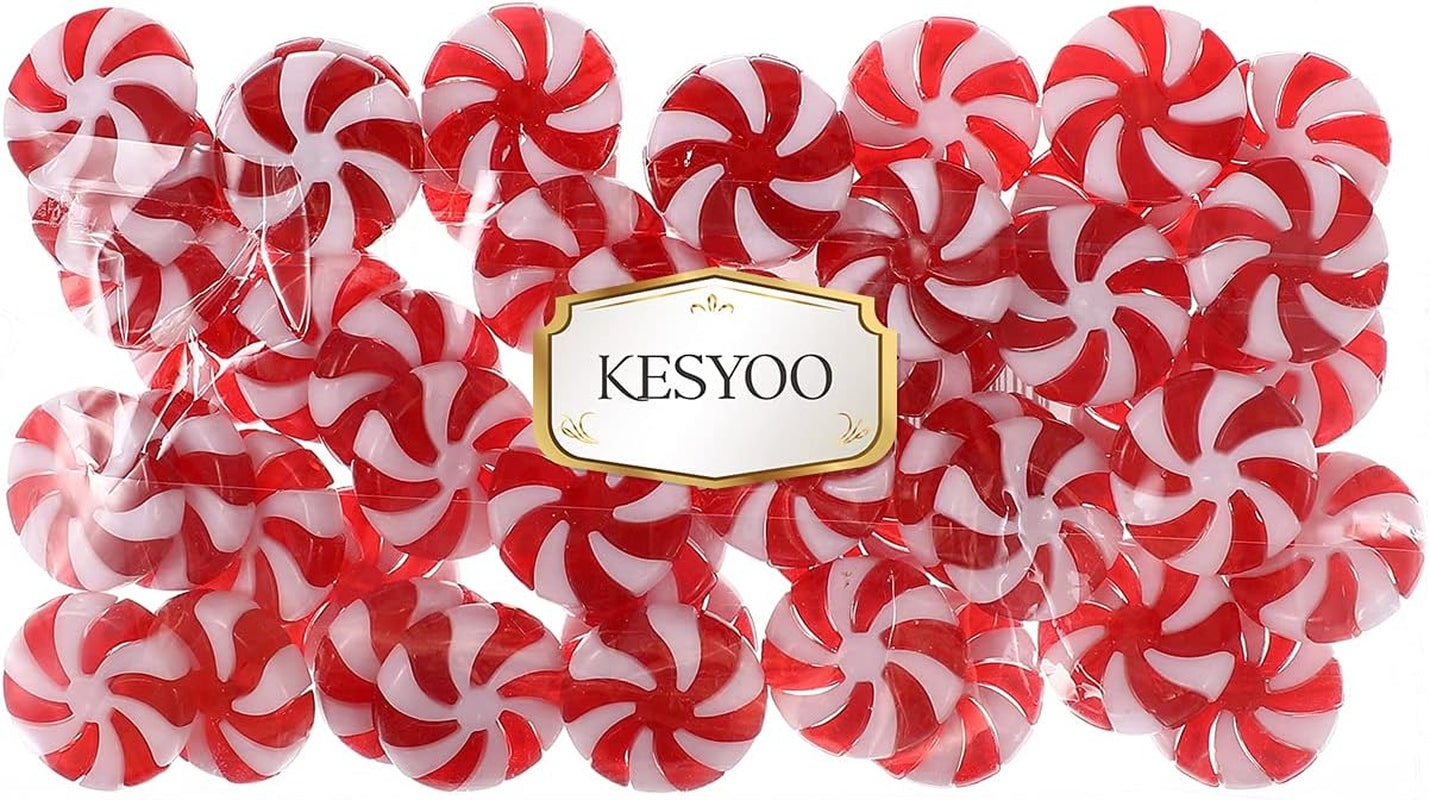 50Pcs Christmas Candy Cane Christmas Tree Hanging Peppermint Ornaments for Holiday Decoration Party Favors 25Mm