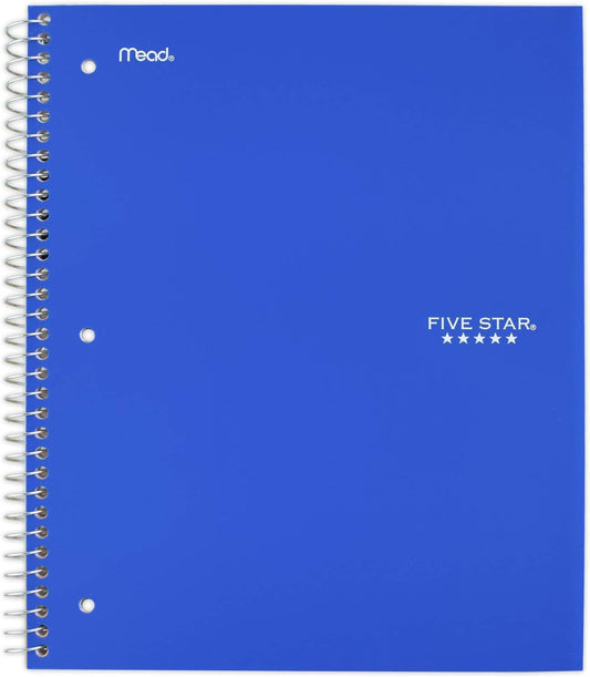 Spiral Notebook, 3-Subject, Wide Ruled Paper, 10-1/2" X 8", 150 Sheets, Tidewater Blue (930011CG1)