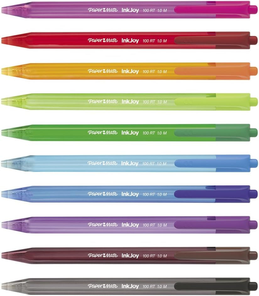 Inkjoy 100RT Retractable Ballpoint Pens, Medium Point (1.0Mm), Assorted, 20 Count