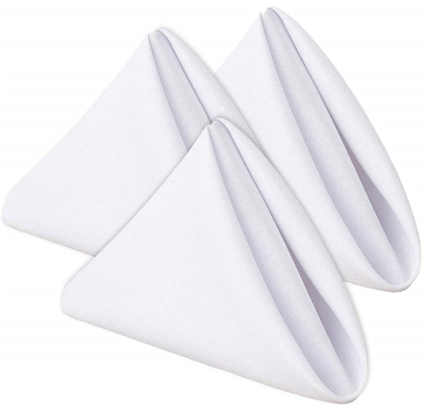 [24 Pack White] 100% Polyester Soft Durable Washable Cloth Table Napkins 17 x