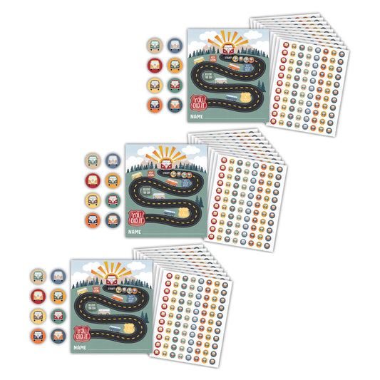 Moving Mountains Road Trip Reward Trackers with Stickers, 3 Packs
