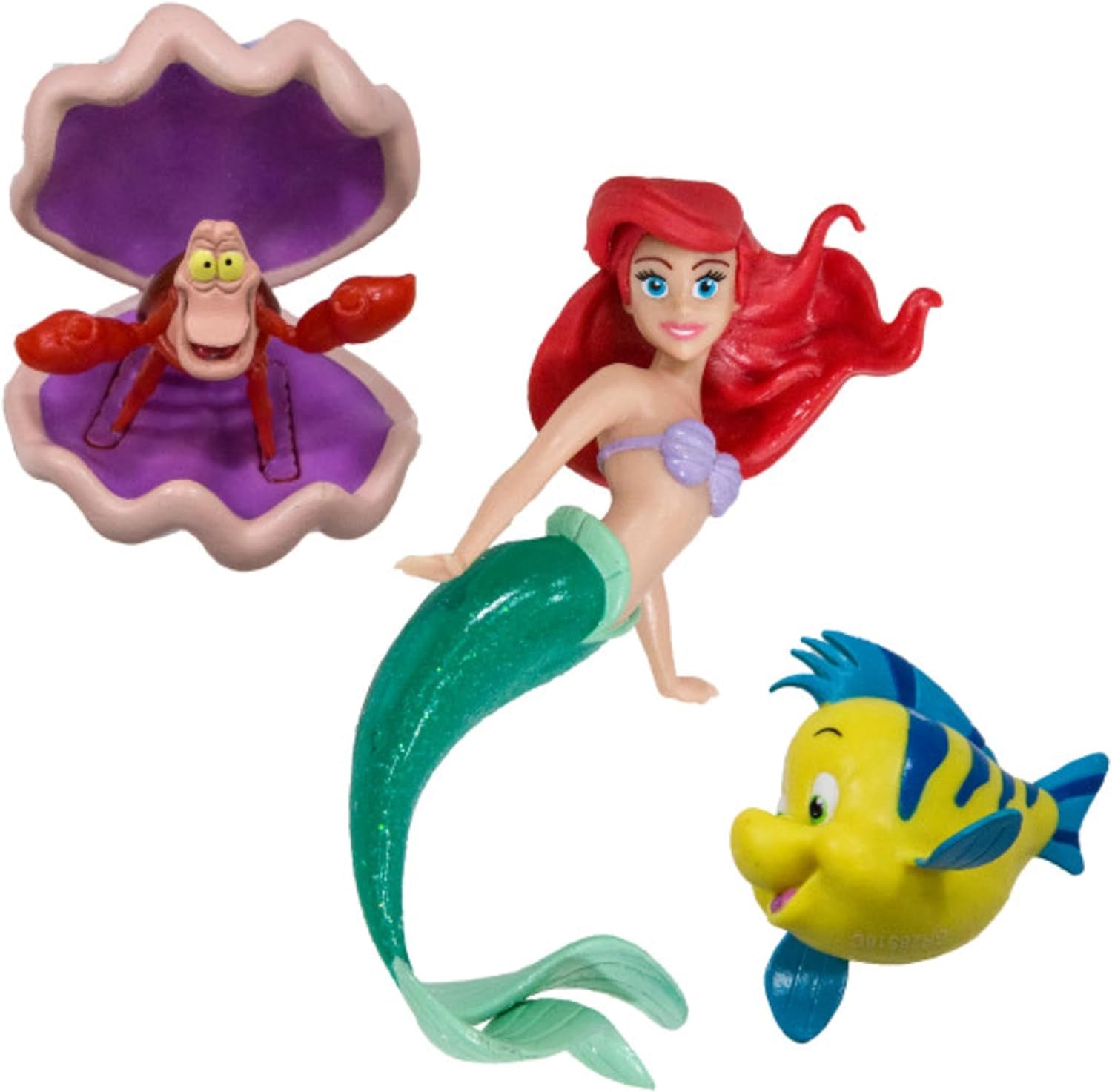 Little Mermaid Disney Dive Characters Kids Pool Toy- Princess Ariel, Flounder, and Sebastian, Bath Toys and Pool Party Supplies