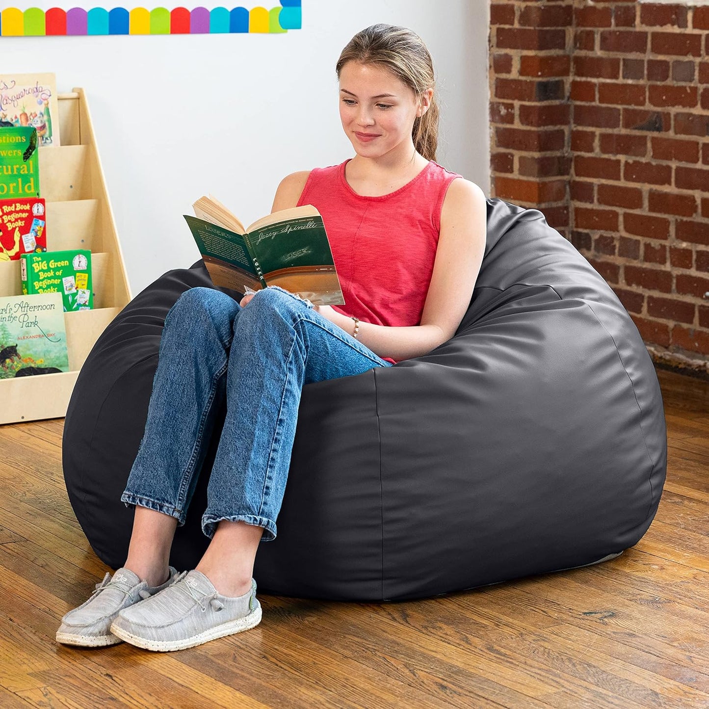 Gumdrop Jr. Kids Bean Bag for Early Childhood & Educational Environments, Premium Vinyl - Turquoise