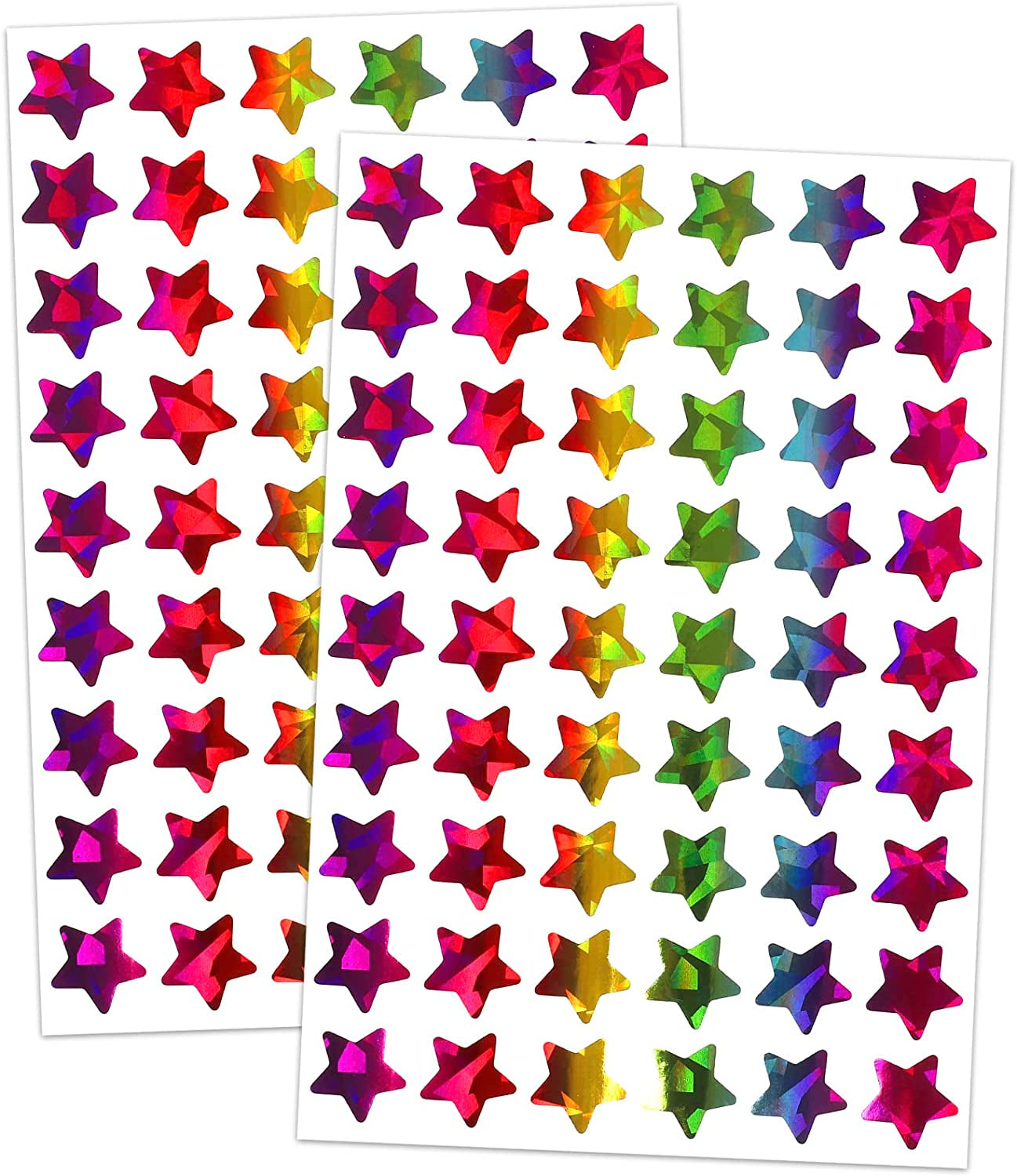 1620 Holographic Rainbow Small Star Stickers for Kids Reward, Behavior Chart, Student Planner and School Classroom Teacher Supplies, 0.6" Diameter