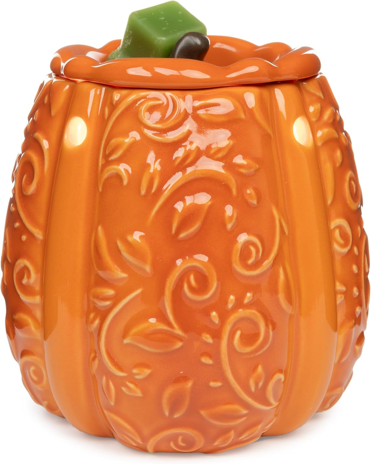 Wax Melt Warmer, Wax Warmer for Scented Wax Melts - Autumn Collection Swirly Pumpkin - Candle Wax Melter for Fragrance Cubes and Tarts