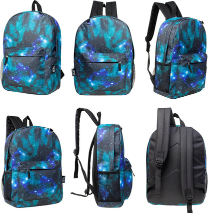 24 Pack 17 Inch Wholesale Bulk Backpack for Work School in Assorted Color Perfect for Donations and Giveaways