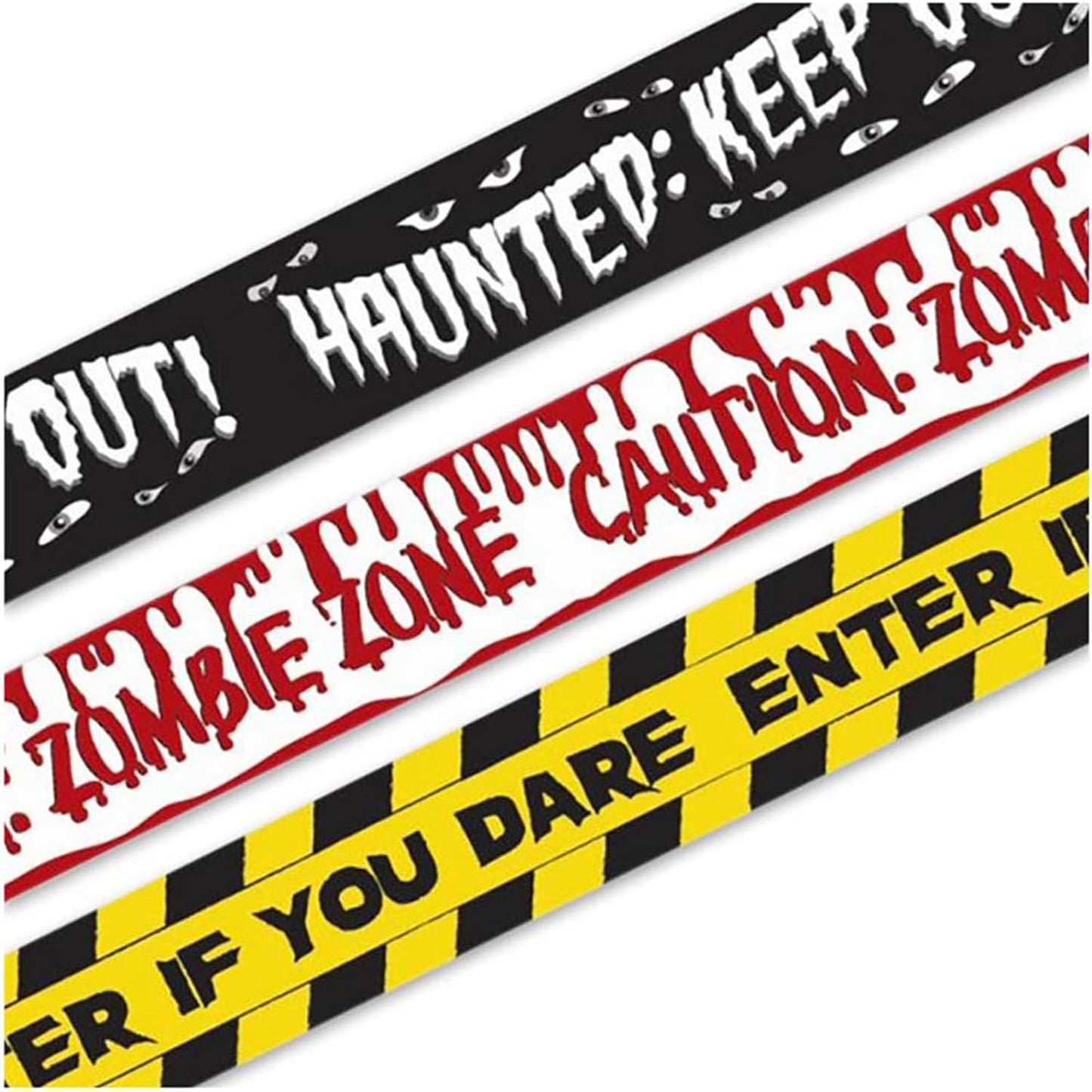 Halloween Zombie Caution Tape & Zombie Posters Pack, Fright Tape Bundle for Zombie Party or Halloween Party