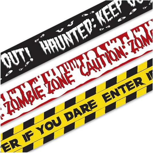 Halloween Zombie Caution Tape & Zombie Posters Pack, Fright Tape Bundle for Zombie Party or Halloween Party