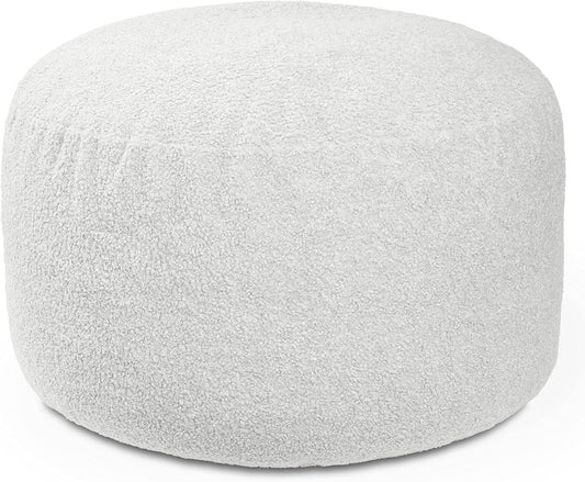 Saxx Shearling Faux-Lamb 4 Ft Large round Bean Bag for Modern Interior Design (Cloud)