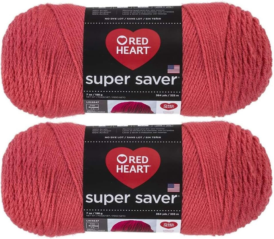 Bulk Buy:  Super Saver (2-Pack) (Cherry Red, 7 Oz Each Skein)