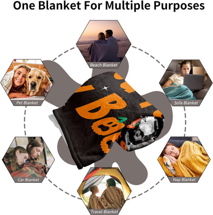 Halloween Throw Blanket for Women Men Spooky Basket Stuffers Blanket for Boyfriend Girlfriend Couple Fall Decorations Throw Blanket for Wife Husband Christmas Valentine Bedding Gifts for Her 60"X 50"